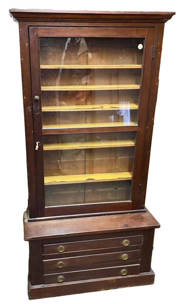 19thC Specimen Cabinet with Glass Door (1 of 6)