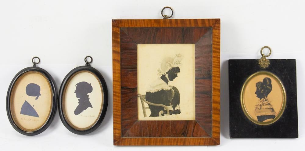 19thC Framed Miniature Silhouettes (1 of 8)