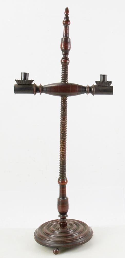 Vintage Mahogany Adjustable Candle Stand (1 of 7)