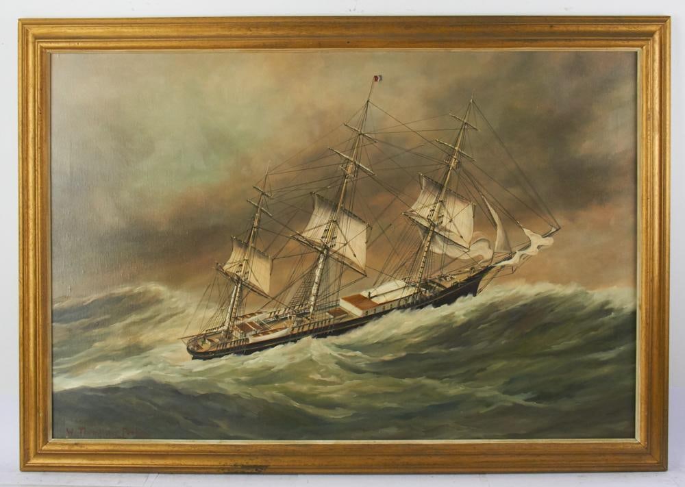 Wendell T. Perkins, Sailing in the Storm, Oil on Canvas (1 of 1)