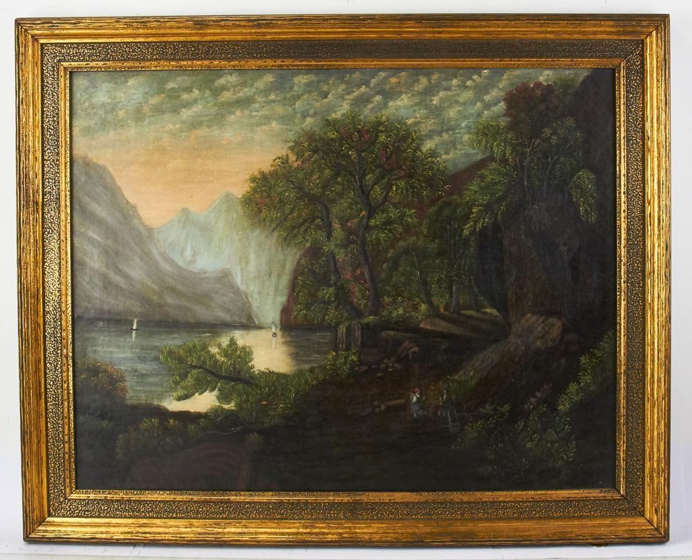 19thC Hudson River, Oil on Canvas (1 of 1)