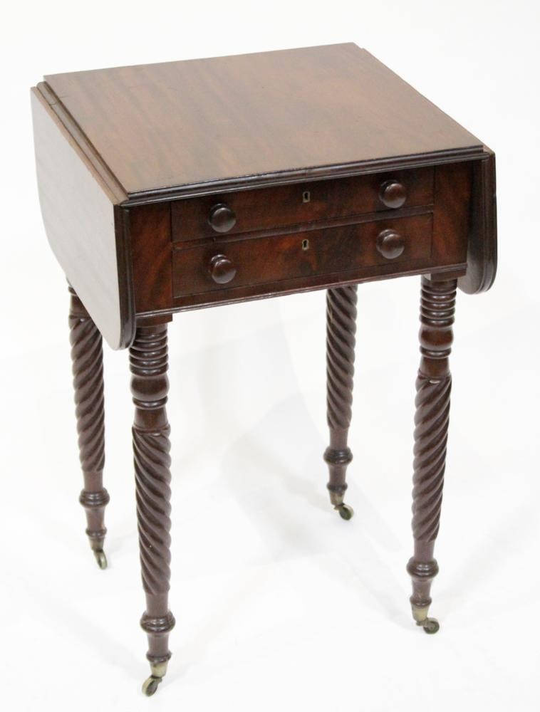 19thC Mahogany Drop-leaf Side Table (1 of 11)