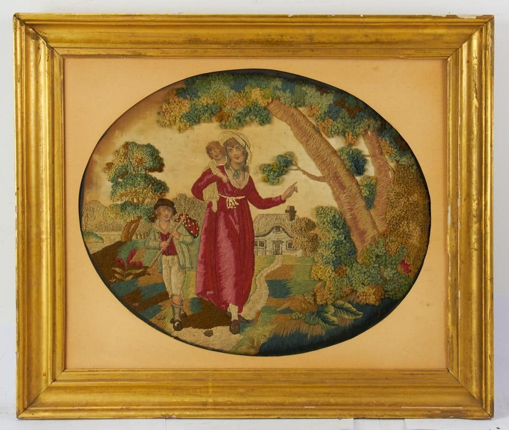 C1840 English Woolwork of Mother and Children (1 of 1)