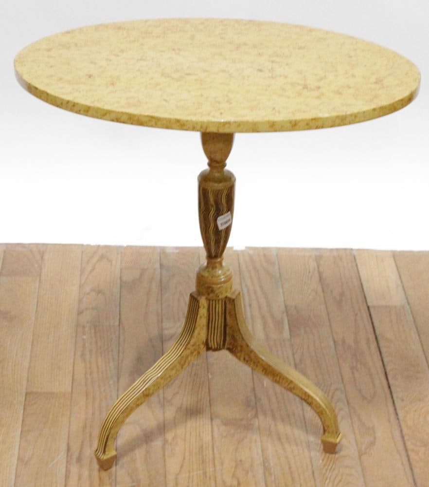 Faux-painted Figured Maple Candle Stand (1 of 7)