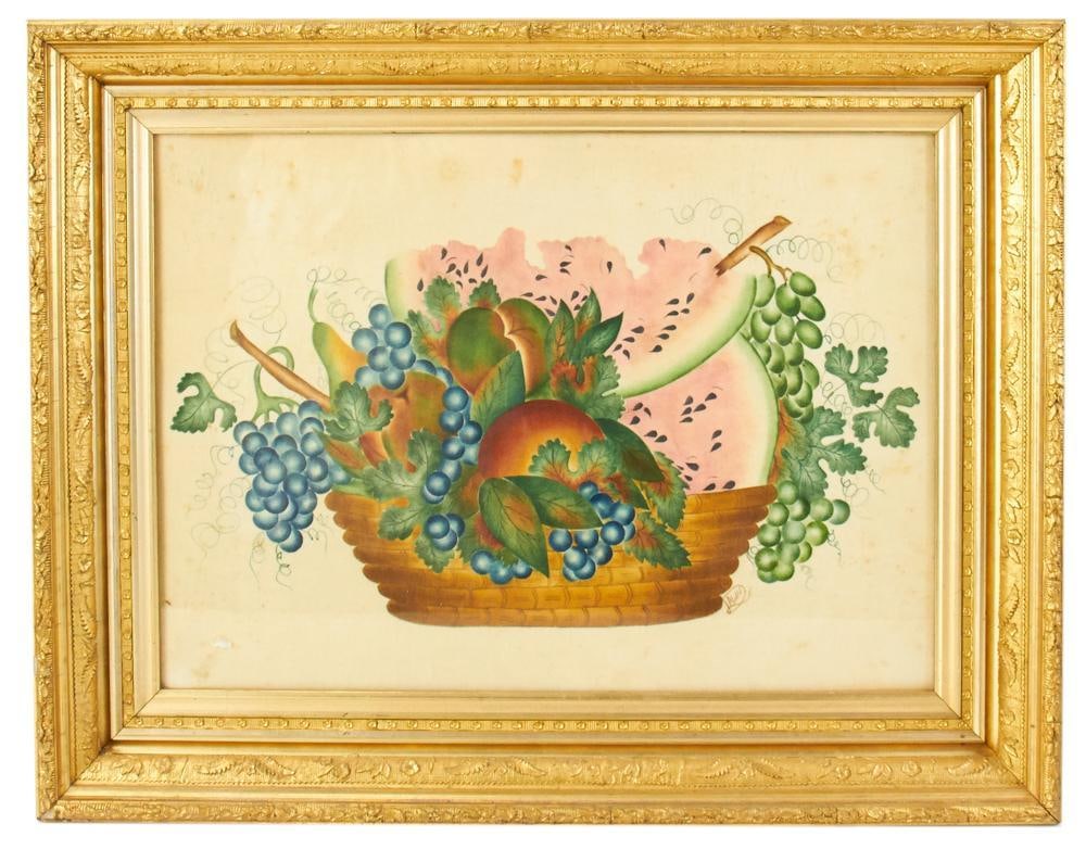 19thC Painted Fruit Basket Theorem (1 of 6)