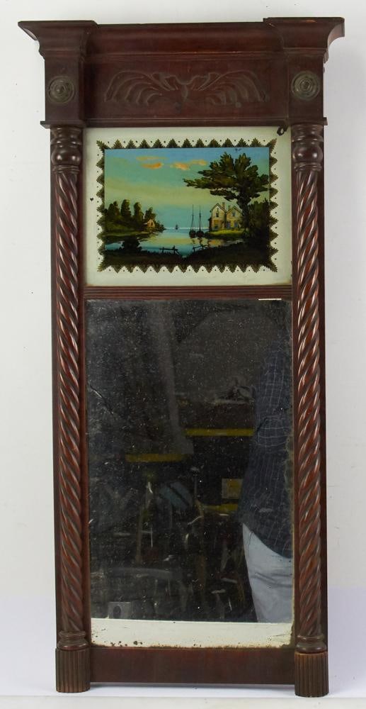 Antique Federal-style Mahogany Framed Mirror (1 of 8)