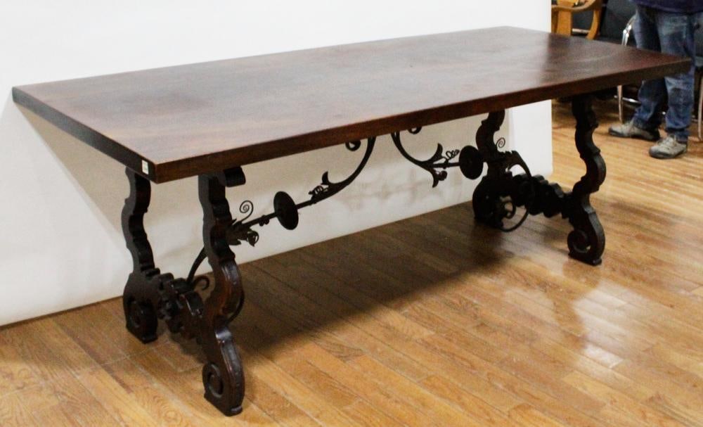 Antique Mahogany Italian Baroque Style Dining Table (1 of 7)