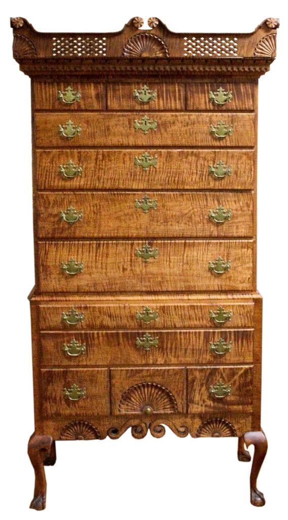 Donald Dunlap Style Tiger Maple Highboy (1 of 15)