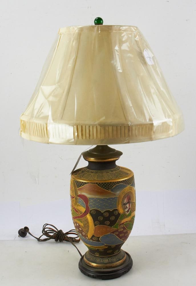 Japanese Satsuma Vase Converted to Lamp (1 of 1)