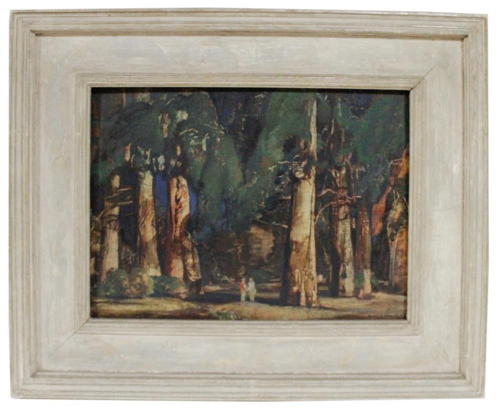 Charles S. Chapman, "Two in the Forest", Oil on Board (1 of 3)