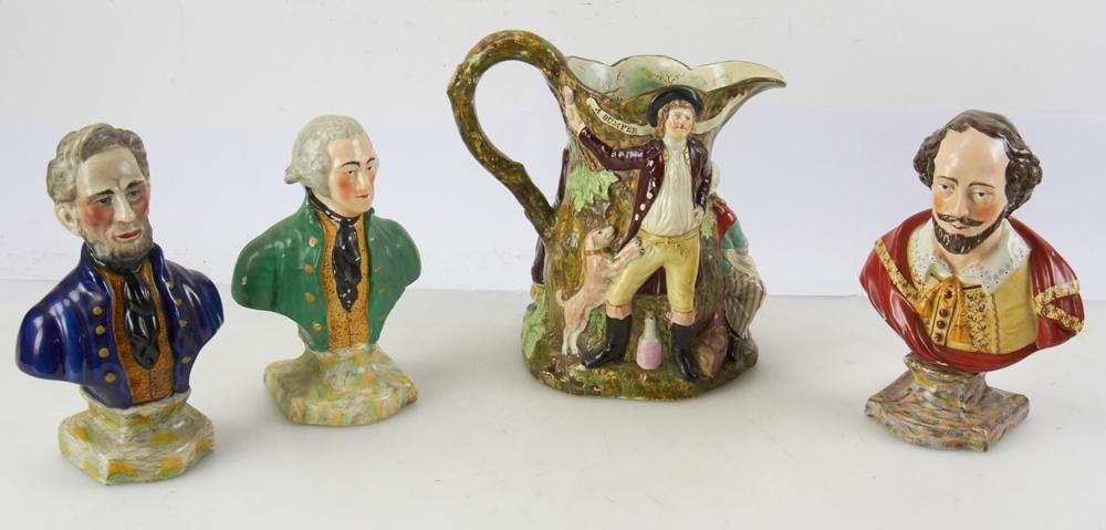 Early Staffordshire Ale Jug and Busts (1 of 15)