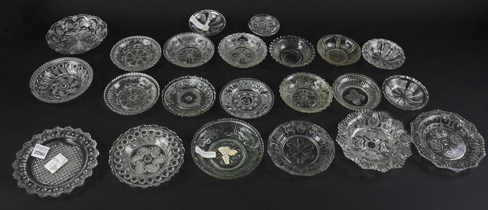 19thC Pressed Lacy Glass Plates and Bowls (1 of 8)