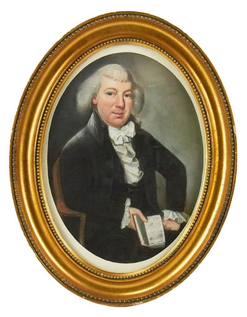 Portrait of Dr. Samuel Johnson Attributed to Sir Joshua Reynolds: Portrait of Dr. Samuel Johnson (1696-1772), attributed to Sir Joshua Reynolds (British, 1723-1792), pastel, 15" x 11", framed 19" x 15". Provenance: Estate of Dalia Zikas, Melrose, Massachusetts.