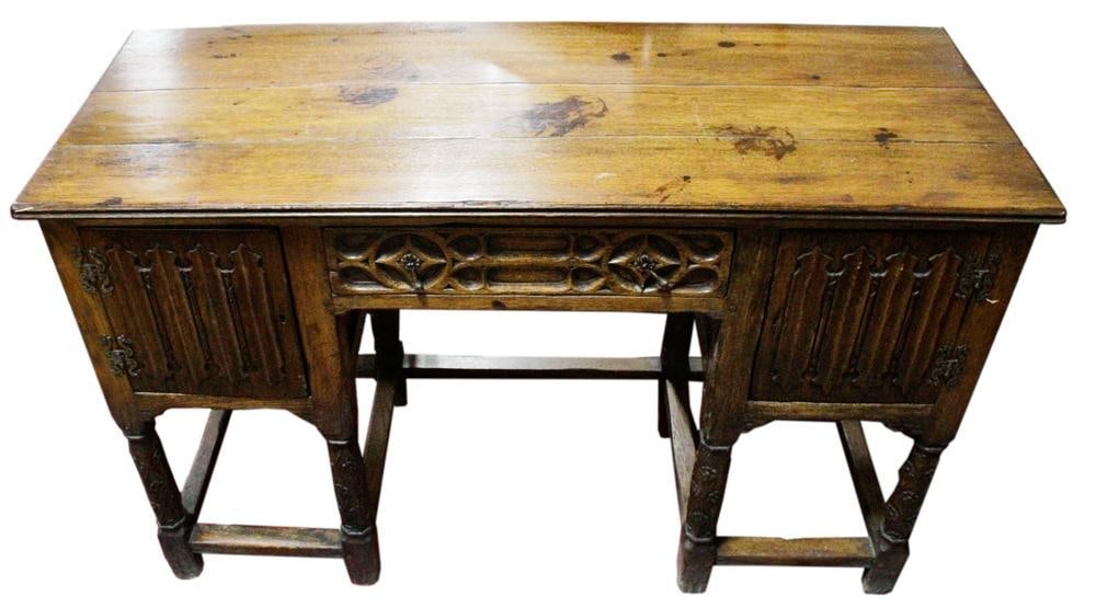 Antique Carved Oak Clerk's Desk (1 of 11)