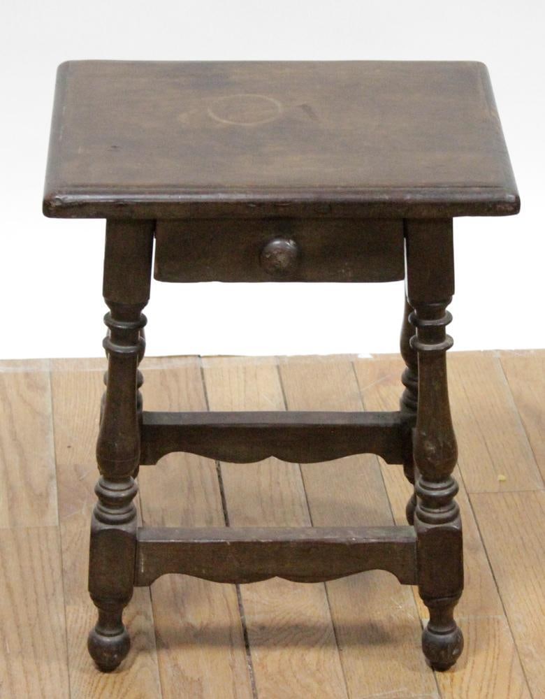 Antique Oak Single-Drawer Side Table (1 of 8)