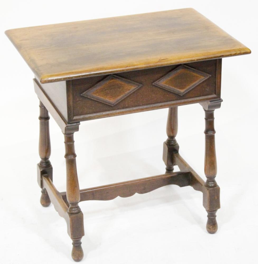 Kittinger Walnut Side Table with Locking Drawer (1 of 12)