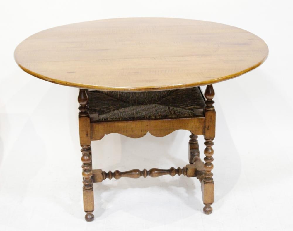 Vintage Custom Colonial Tiger Maple Chair Table (1 of 14)
