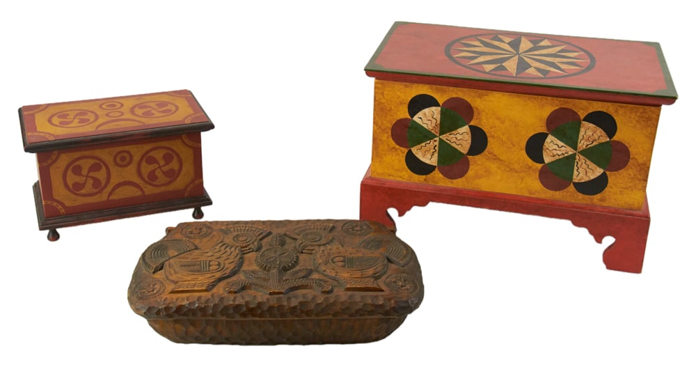 Group of Vintage Folk Art Boxes (1 of 8)