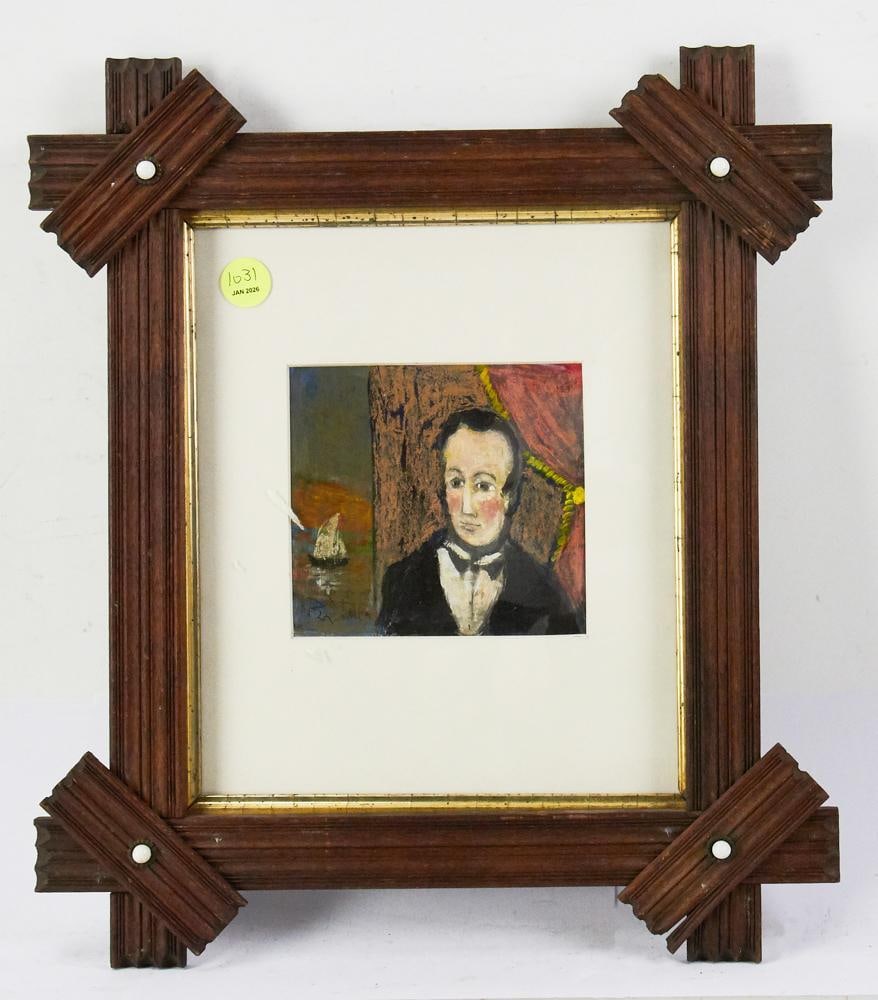 Ben Schecter, Children's Book Illustration: Ben Schecter, children's book illustration, 12" x 10", Victorian walnut frames 19" x 16". Provenance: Estate of Dalia Zikas, Melrose, Massachusetts.