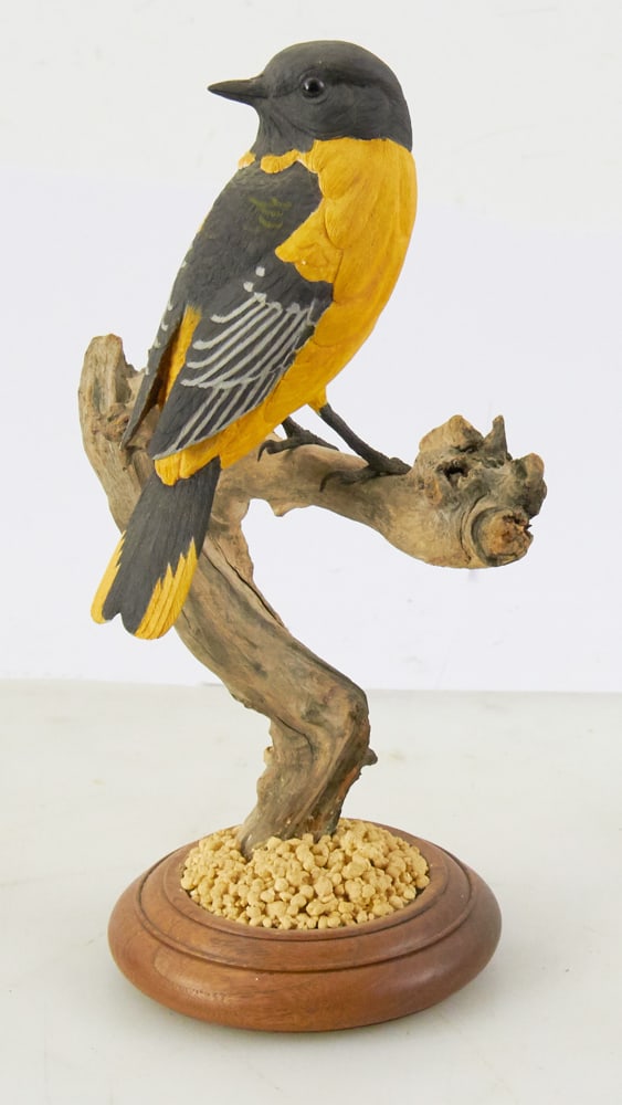 Vintage Carved and Painted Baltimore Oriole on Branch (1 of 8)