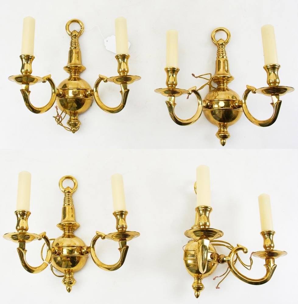 Two Pair of Brass Two-Light Wall Sconces (1 of 14)