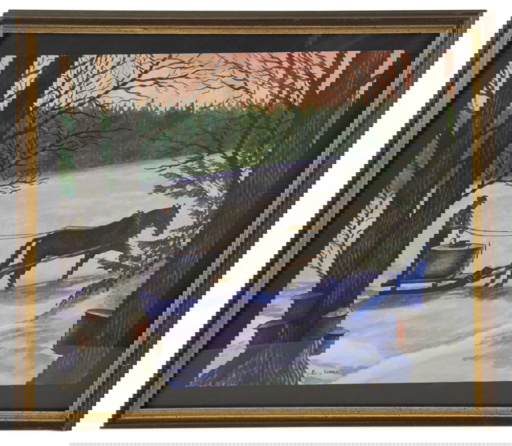 Paul Sample, Maple Syrup Production Scene, Watercolor (1 of 7)