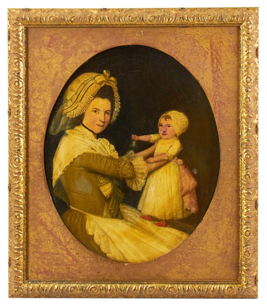 Late 18thC British School, Mother and Child, Oil on Canvas (1 of 10)