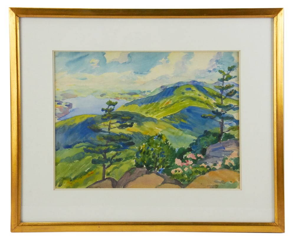John Kellogg Woodruff, Hilly Landscape, Watercolor (1 of 8)