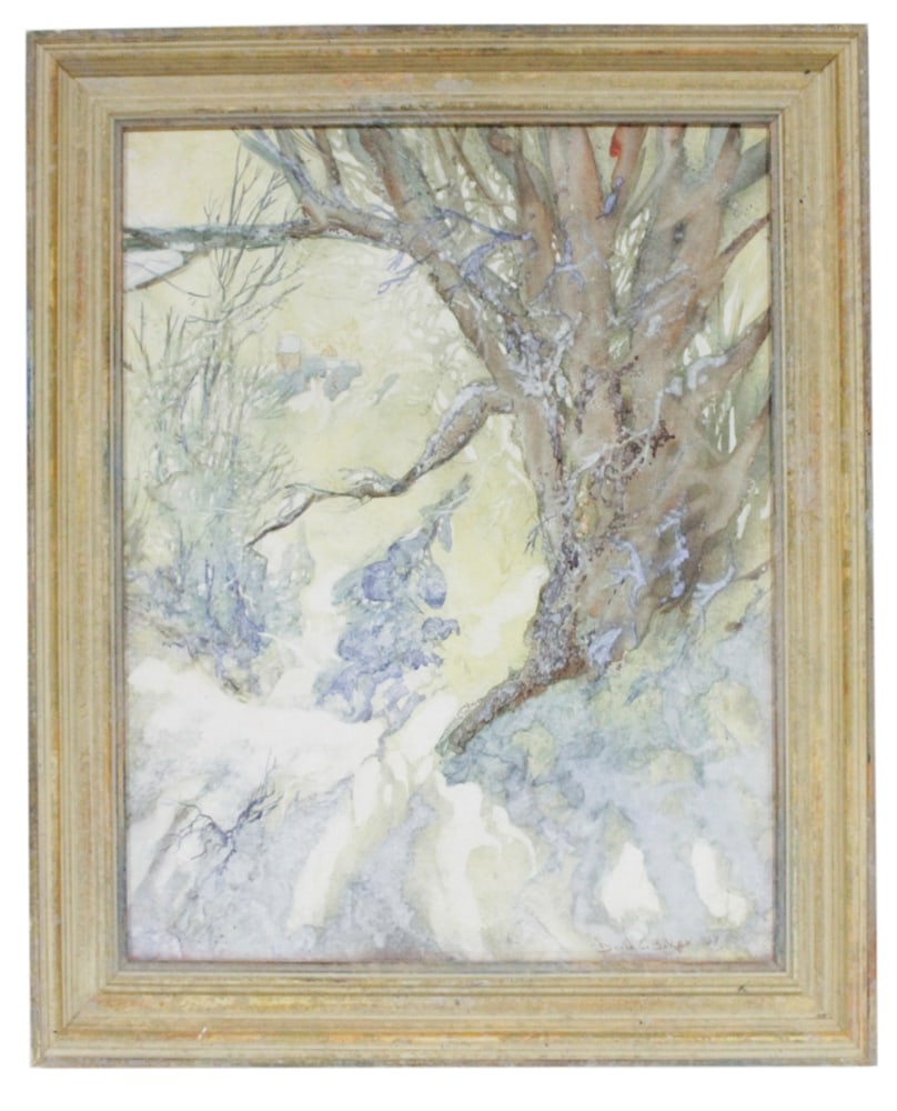 David Baker, Winter Landscape, Watercolor (1 of 8)