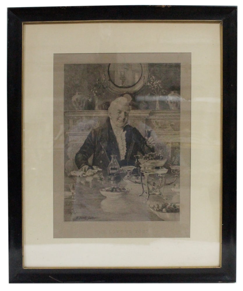 W.D. Sadler Print, Late 19thC, "My Love to You" (1 of 5)