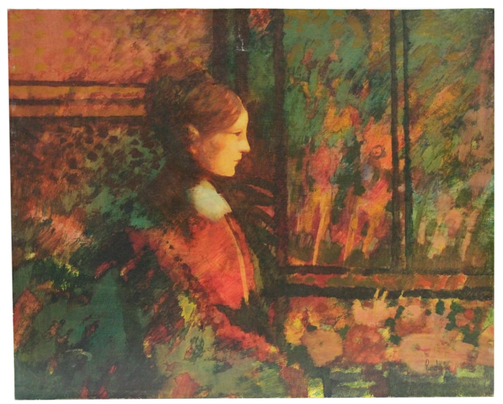 Donald Purdy, Young Girl at Window, Oil on Board: Donald Purdy, young girl at the window, oil on board, signed L/R, 24" x 30". Provenance: Estate of Dalia Zikas, Melrose, Massachusetts.
