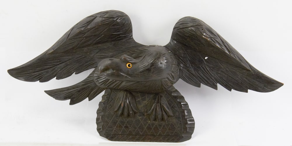 Dark Hand-carved Wood Sculpture of Eagle (1 of 8)