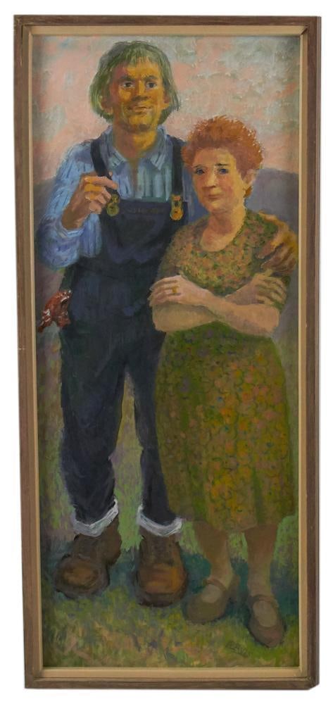 Lois Davis, Afterglow, Oil on Canvas: Lois Davis (American, b.1924), Afterglow, oil on canvas, signed L/R, 28" x 11", framed 30" x 13". Provenance: Estate of Dalia Zikas, Melrose, Massachusetts.