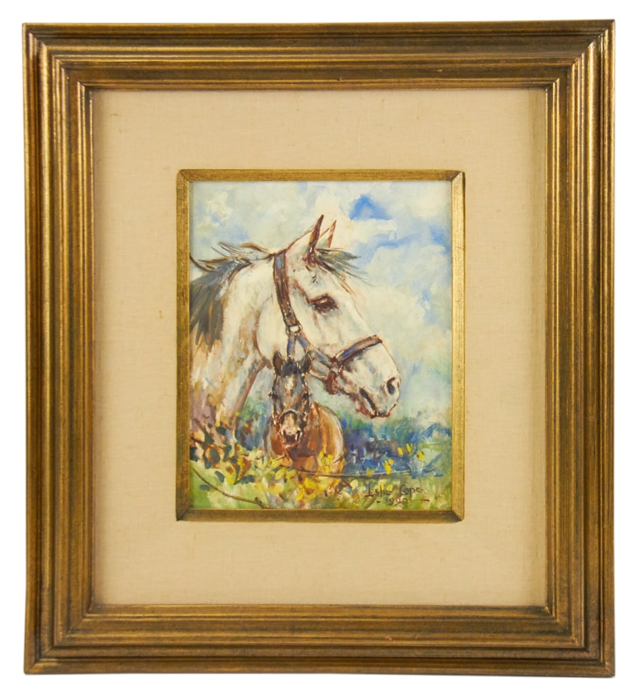 Leslie Cope, Two Horse in Natural Setting, Oil (1 of 9)