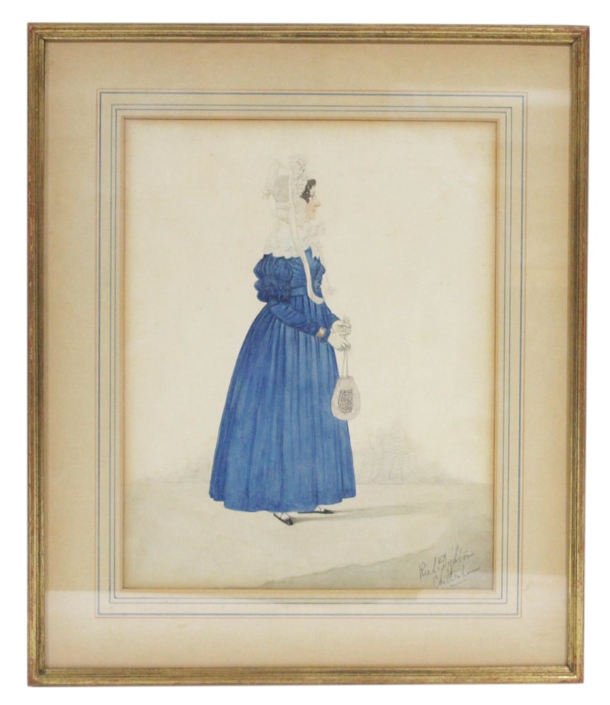 Richard Dighton, Portrait of Woman in Blue Dress (1 of 4)