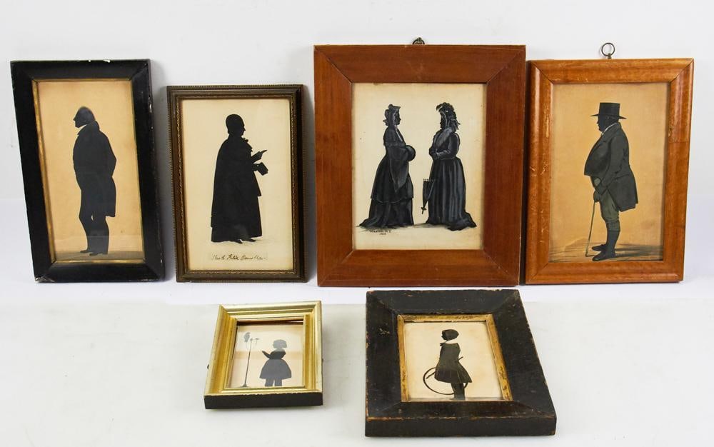Group of Framed 19thC Full-Length Silhouettes (1 of 12)