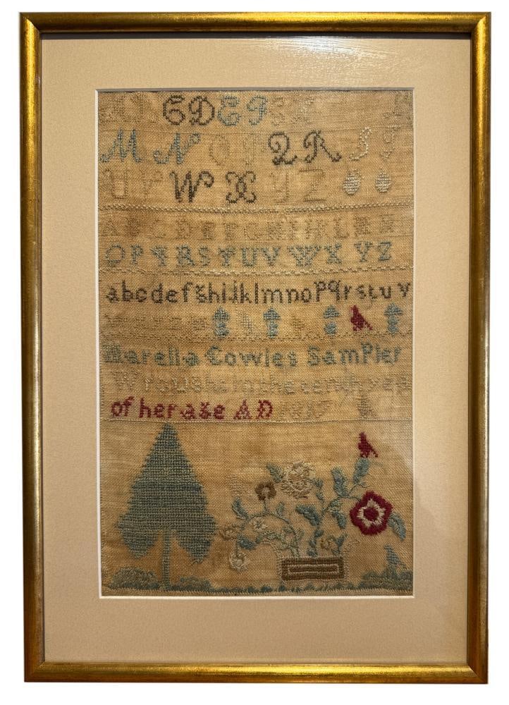 Early Sampler, "Marella Cowles" (1 of 3)