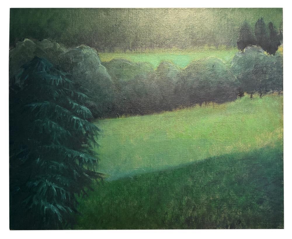 Rayons, Titled "Mondnacht": Rayons, titled "Mondnacht", signed verso, 19" x 24". Provenance: Estate of Timothy Gillette of Brookline, Massachusetts.