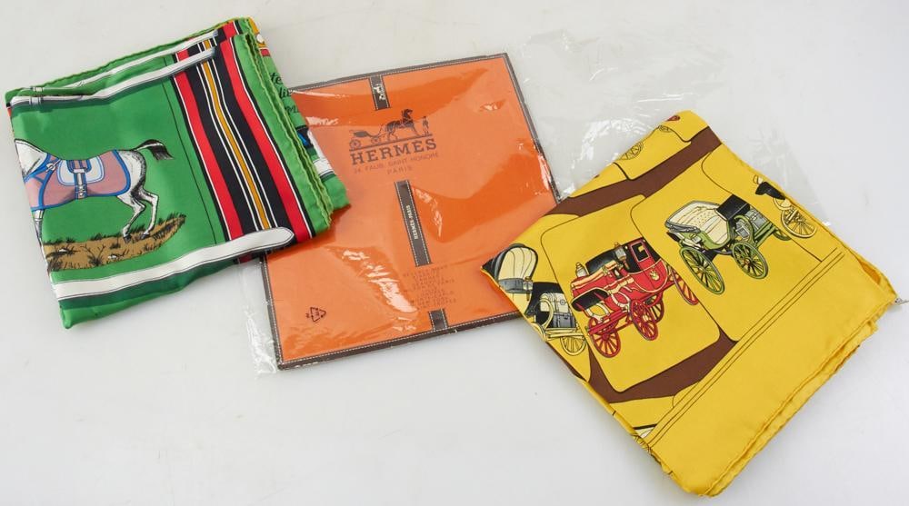 Two Hermes Scarves with Equestrian Motif (1 of 7)