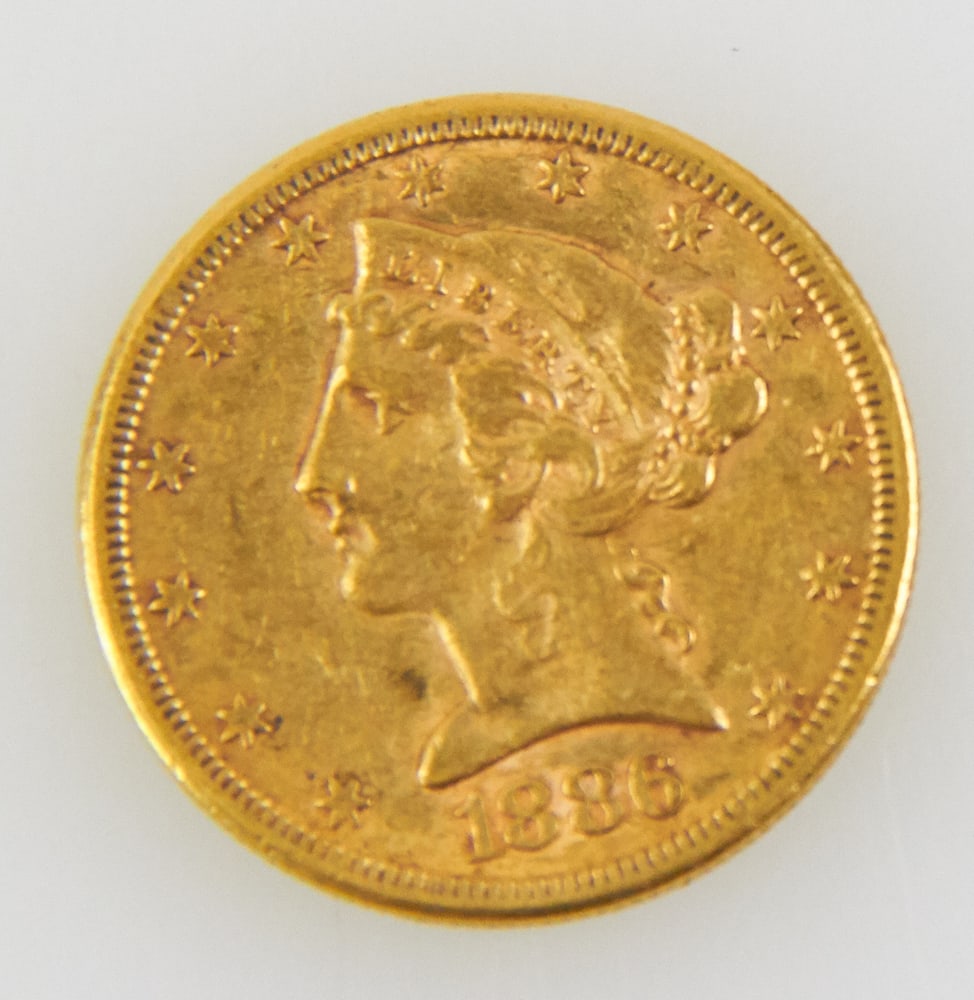 US 1886 5-Dollar Gold Coin (1 of 6)