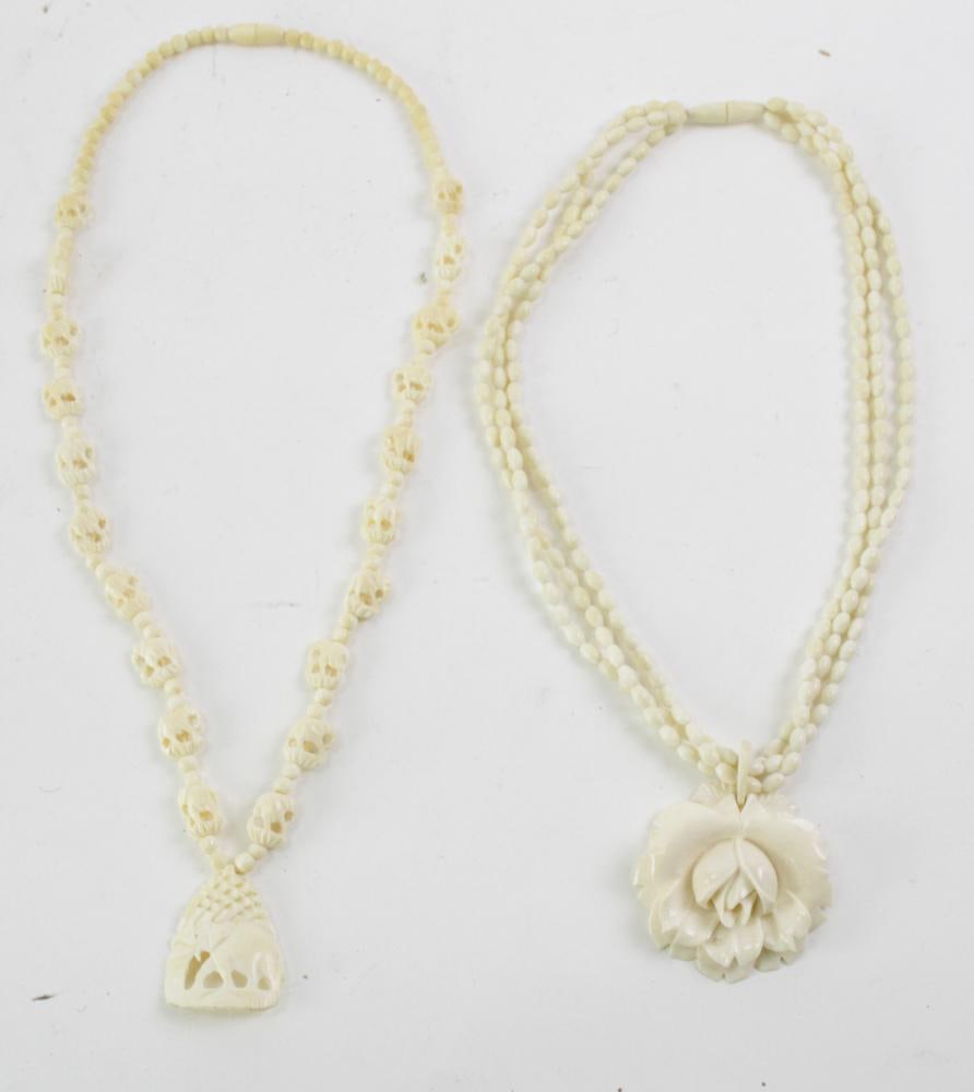 Two Carved Bone Necklaces (1 of 8)