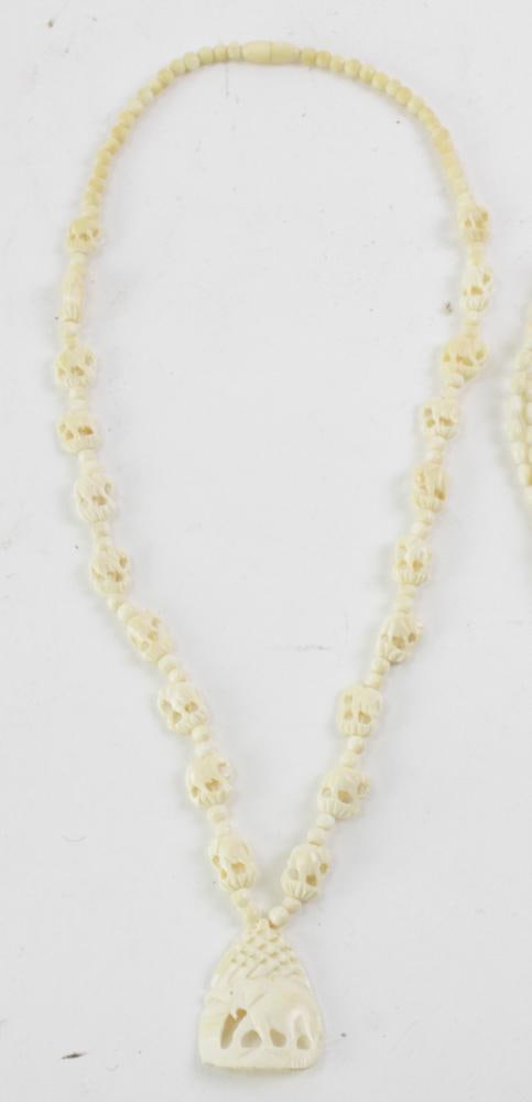 Two Carved Bone Necklaces - 2
