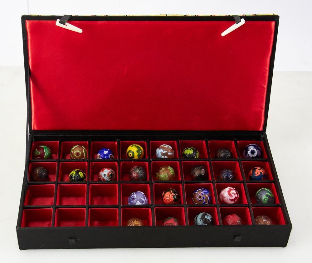 Chinese Beads, Peking Glass, Box Collection: Chinese beads, Peking glass, box collection. Provenance: Hollywood, Florida collection.