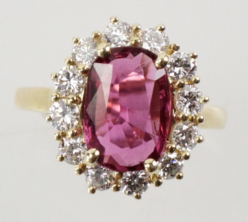 14k Yellow Gold, Ruby and Diamond Ring - 10