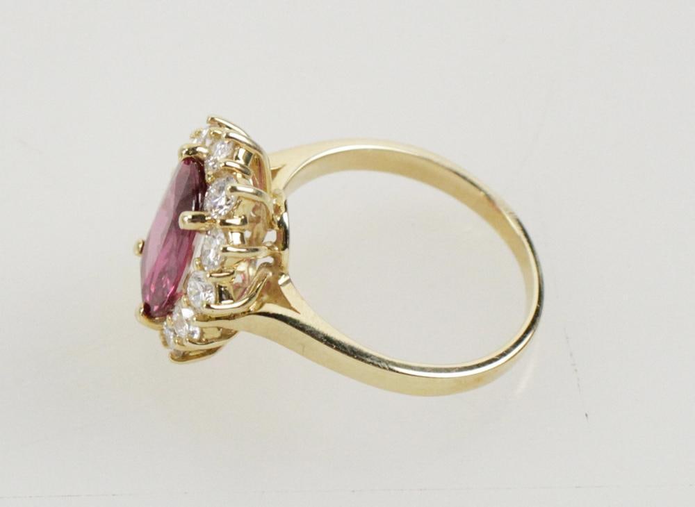 14k Yellow Gold, Ruby and Diamond Ring - 13