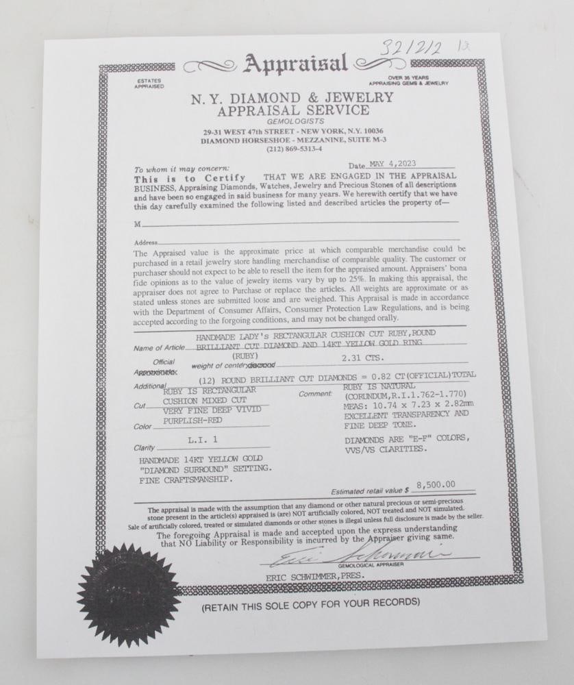 14k Yellow Gold, Ruby and Diamond Ring - 3