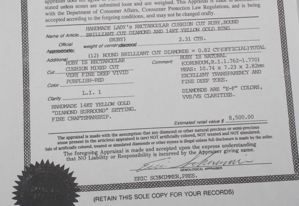 14k Yellow Gold, Ruby and Diamond Ring - 4