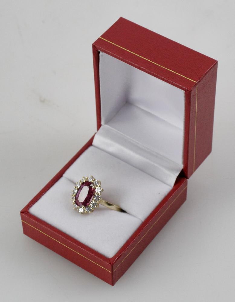 14k Yellow Gold, Ruby and Diamond Ring - 5