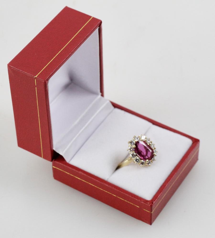 14k Yellow Gold, Ruby and Diamond Ring - 7