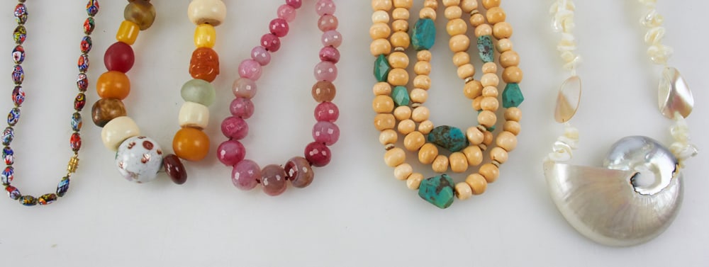 Assorted Necklaces, Turquoise, Amber, Rose Quartz, etc. - 2